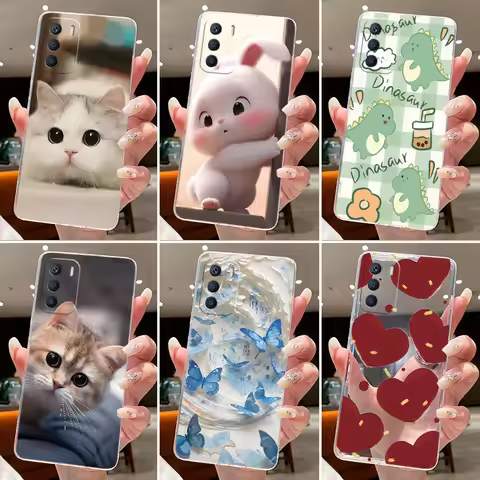 Jelly Casing For Infinix Zero 5G 2023 X6815C X6815D Clear Silicone Soft TPU Back Cover Cute Cat Rabb