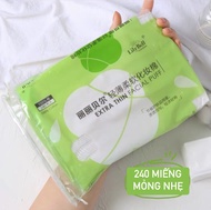 (100% Cotton ) - Bông tẩy trang Lily Bell Extra Thin Facial Puff cotton xanh 240 miếng & Lilian Puff