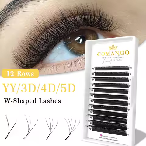 CoMango W Eyelash Extension Automatic Flowering 2d/3d/4d/5d/6d/8d W Fake Lashes 0.07 CD Premade Volu
