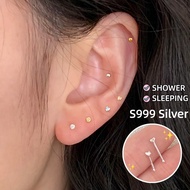 S999 Silver Earring Mini Zirconia Ear Stud  Hypoallergenic Stud Sterling Silver Earrings