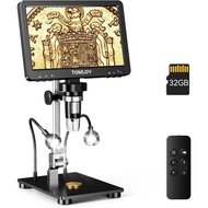 TOMLOV DM9 Pro Digital Microscope: 16MP 7" 1200X HD IPS HDMI Coin Microscope Magnifier for Full Coin