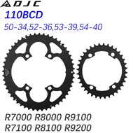 DJC Road Bike Chainring 110bcd 4 Bolts Oval Round 2x Chainring Double 52t 36t 54t 40t for Shimano 47