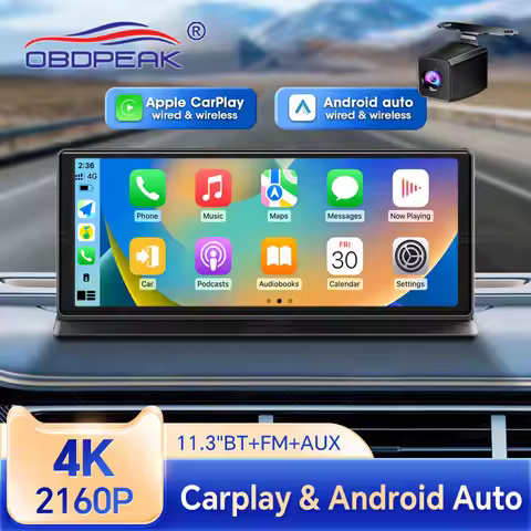 K2 Pro 11.3" 4K Wireless CarPlay & Android Auto Dash Cam GPS Navigation 1080P Rearview 5G WiFi Car D