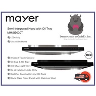 Mayer MMSI903OT Silver Black / Black 90cm Semi Integrated Slimline Hood with Oil Tray + Incl. Instal