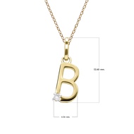 Gemondo จี้ทองคำแท้ 9 กะรัต (9K) ตัวอักษร A B C D E F H J K M N O P R S T V W Y Z ประดับเพชรแท้ : จี