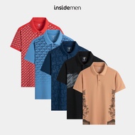 INSIDEMEN Men's Short Sleeve Polo Shirt Basic Pattern IPS001AZ