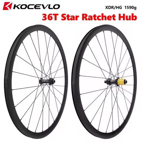 KOCEVLO Road 700C Bike Disc Brake Wheelset 30mm Aluminum alloy 142x12 12x100 36T Star Ratchet Hub Gr