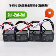 Bm CBB61 5-Wire Capacitor 2+2+3uf 500VAC/450VAC Ceiling Fan Speed Regulating Capacitor High-Quality 