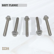 Flange Bolt M6X12 6X12 Cap Bolt/ M6 X 12/ 6 X 12 Stainless SS304/ SUS304/ A2-70/