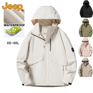 JEEP SPIRIT Couple Outdoor Waterproof Jacket Windproof Hooded Jacket