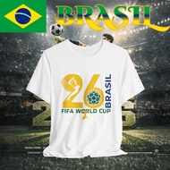 2026 Brasil FIFA World Cup Tee| Soccer Ball Emblem Yellow High Quality & Green