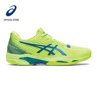 ASICS Women SOLUTION SPEED FF 2 Tennis Shoes in Hazard Green/Reborn Blue