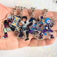 Acrylic Anime Figure Arcane Jinx Vi Caitlyn Ekko Viktor Keychain Arcane Pendant Keyring KeyRing for 