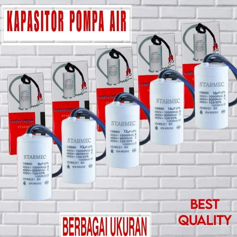 Kapasitor , Pompa , Air , Sanyo , Bulat Capasitor , 450V lengkap