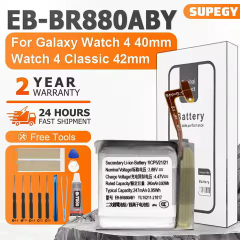 2025 Years Battery EB-BR880ABY For Galaxy Watch 4 40mm/42mm R865U EB-BR890ABY For Galaxy Watch 4 44m