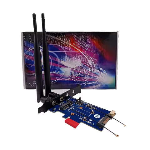 PCI Express 1X To Mini PCI-E Wireless Adapter Converter Card SIM Slot 2 Antenna For 4G 3G LTE WWAN G