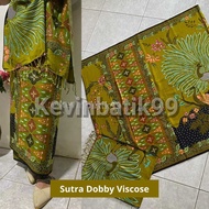 DobbY Baron ATBM Silk Kamen Fabric + Soft Premium Dobby Shawl with Yellow Kasuari Motif