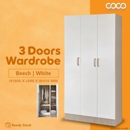 COCO 3DOOR WARDROBE_Almari Baju 3 Pintu Murah _ Storage Cabinet Almari Baju _ Ikea Almari READY STOCK
