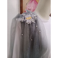 Glitter gray tile shoulder shawl/ tilee shoulder shawl/ graduation shawl/ removable shawl/ kebaya sh