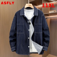 ASFLY 10XL 11XL Plus Size Denim Long-Sleeved Cotton Shirt Men Summer Autumn New Casual Denim Shirt 9