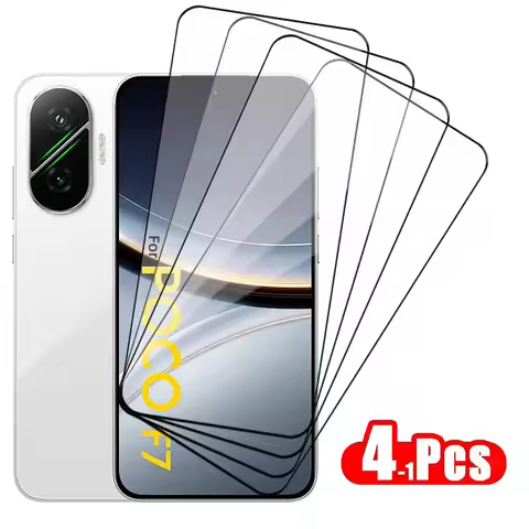 4-1Pcs Glass For Poco F7 Tempered Glass For Xiaomi Poco F7 Screen Protector Protective Phone Film Po