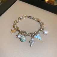 [Hot Sale] Unique Starfish Conch Tail Shell Ocean Chain Bracelet Fashionable All-Match High-End Temp