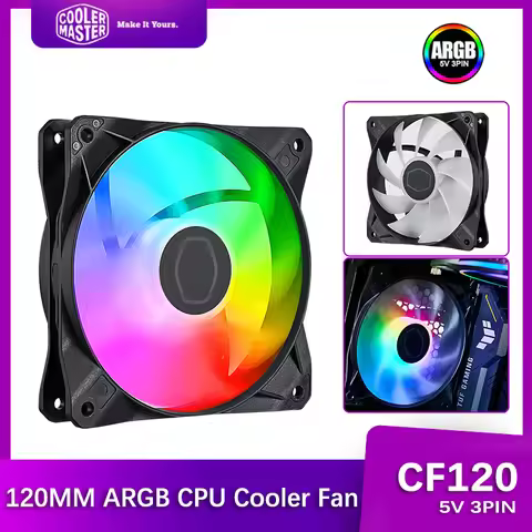 Cooler Master CF120 120mm Case Fan Addressable 5V/3PIN ARGB CPU Cooler Fan Quiet Water Cooling Repla