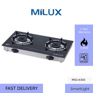 Milux MSG-6300 2 Burner Dapur Gas Gas Cooker MSG6300 Dapur Gas Kaca