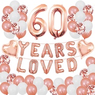 (SG SELLER) 60th Birthday Decorations, 60th Birthday Balloon, Black and Gold Birthday Decorations Se