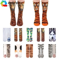 ORIEN Cat  Socks, Footprint Pattern Breathable  Print Animal  Socks, Funny Thicken Cotton Funny Prin