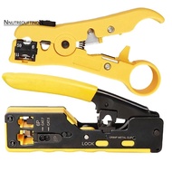1Set Seven-Type Through-Hole Rj45 Crystal Head Network Tool Crimping Network Wire Pliers Set Multifunctional