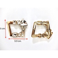 Gold Metal Accessories With Diamonds/Glass Gems Size 5*5.5 cm.