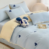 Cartoon Bedding Set Soft Fitted BedSheet Quilt Cover Pillow Cases Single/queen/king Size Bedsheet Set 4 in 1 Cadar