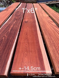 ไม้จริงWoodขนาด 1" x 6" ชื่อไม้ Rangas Woodมีสีแดงหรือสีเหลืองมีลายไม้สวยงามมากชัดเจนมาก(ไสกบพร้อมนำ