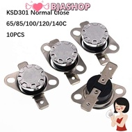 BJASHOP 10PCS Bimetal Thermostat Multipurpose 65/85/100/120/140C Thermal Control KSD301