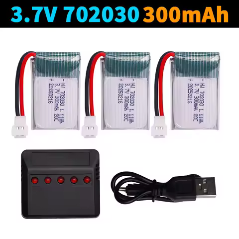 3.7V 702030 300mAh Lipo Battery With Charger For Udi U816 U830 F180 E55 FQ777 FQ17W Hubsan H107 Syma