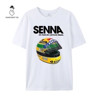 2026 South Korea Men's Cotton Short Sleeves Ayrton Senna Helmet T-shirt Retro Racing Graphic Tee for