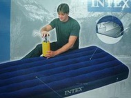 INTEX68759 原廠 雙人加大充氣床203*152*22cm 送修補貼和收納束口袋 絨面露營床墊 家居或飯店加床