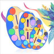 馬蹄形12色固體板 水彩粉餅顏料繪畫兒童水粉便攜式調色板 兒童水彩顏料套裝調色板 環保材質 經久耐用 創意設計 色彩鮮豔 重量輕 小巧便攜 不易變形 牢固 易於清洗 抗氧化 增添趣味