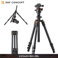 K&F Concept Lightweight Travel Tripod Compact/Flexible Vlog Tripod 63"/1.6m 17.64lbs/8kg Load with P