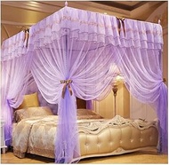 4 Corner Post Bed Canopy Mosquito Net, Adult Girls Princess Room Lace Bed Curtains Bedroom Decor, Ea