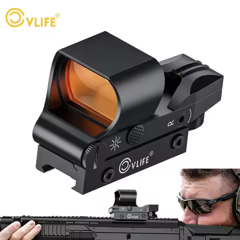 CVLIFE Riflescope 1x28x40mm Red Dot Sight Optics Absolute Co-Witness 4 Adjustable Reticles 20mm Pica