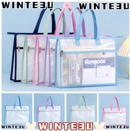 WINTE3U A3 Project Bag, Multifunctional Mesh PVC Mesh Art Bag, Creative Gift Waterproof Large Capaci