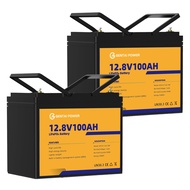 [2 Packs] Gentai Power 12V 100Ah LiFePO4 Lithium Battery REPT Grade A+ Cell  10000+Cycles 1280Wh Lit