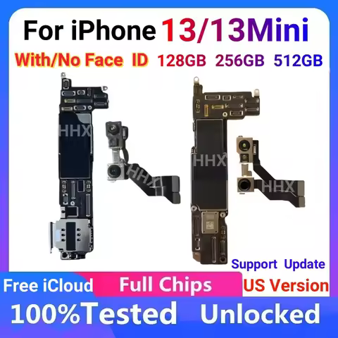Unlocked Motherboard For iPhone 13 13 Mini 128g 256g 512g With Face ID Mainboard Clean ICloud Suppor