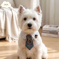 [Pet Essentials] Pet Preppy Style Bib Tie Puppy Dog Cat Universal Saliva Towel Coffee Shop Manager S