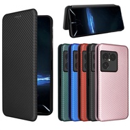 For Sony Xperia 1 VIII Case Luxury Flip Carbon Fiber Skin Magnetic Adsorption Case For Sony 1VIII So