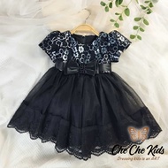 Baby Girl Dress Black Theme Princess Party Dress Tutu Skirt Wedding 1 year old Birthday Dress Hitam 