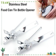 TEAMY Food Can Opener, Stainless Steel Manual Tin-Opener, Durable Multifunctional Bottle Opener Food