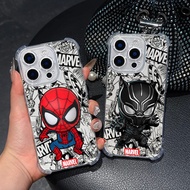 Cute Spiderman Black Panther Ironman Venom Marvel Clear Phone Case For Samsung A57 A37 A56 5G A55 A5